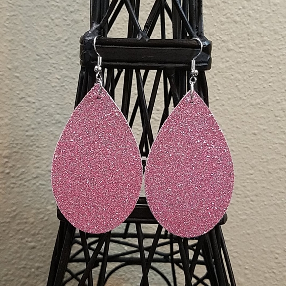 Jewelry - Fine Glitter Faux Leather Earrings